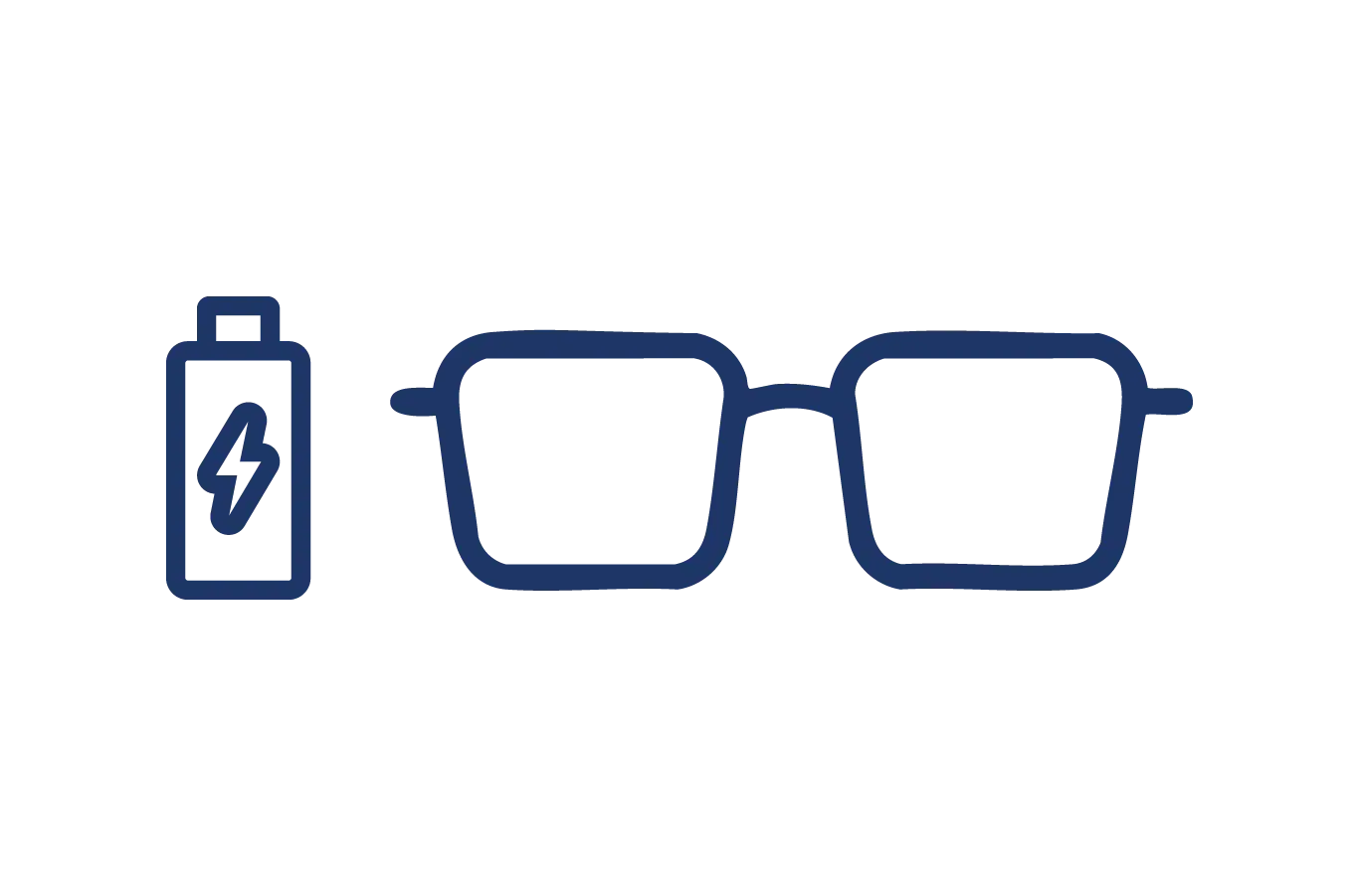 Battery and glasses icon