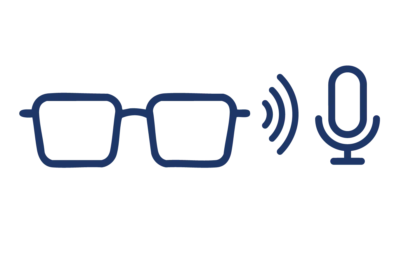 Meta glasses with microphone icon