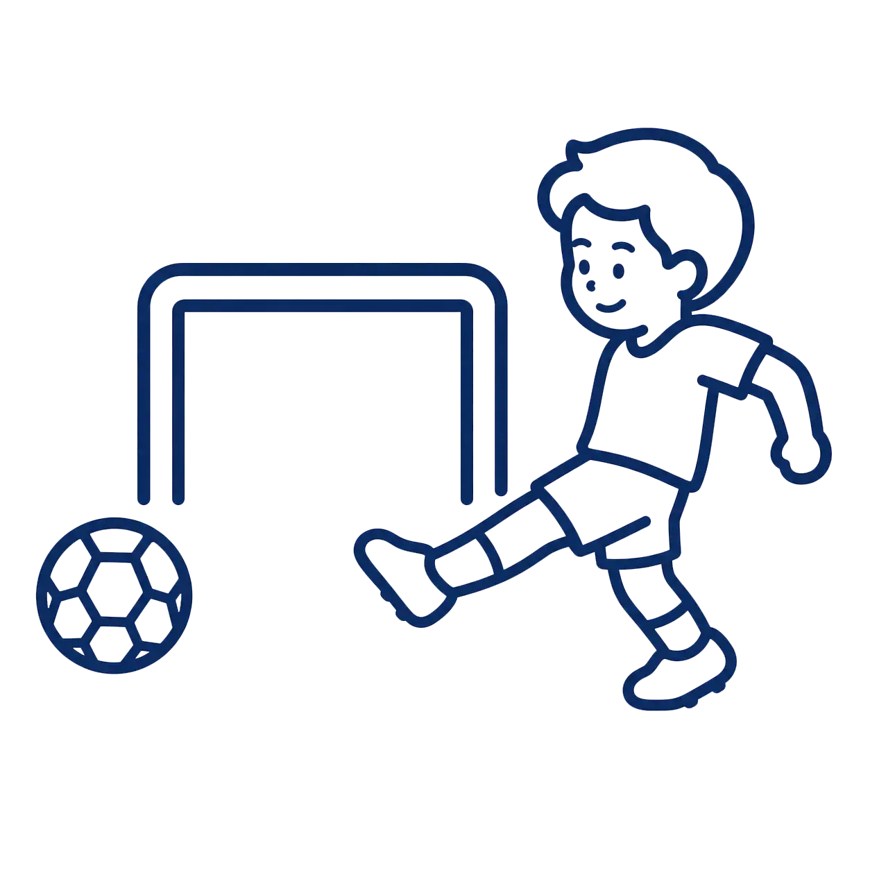 boy kicking soccer ball
