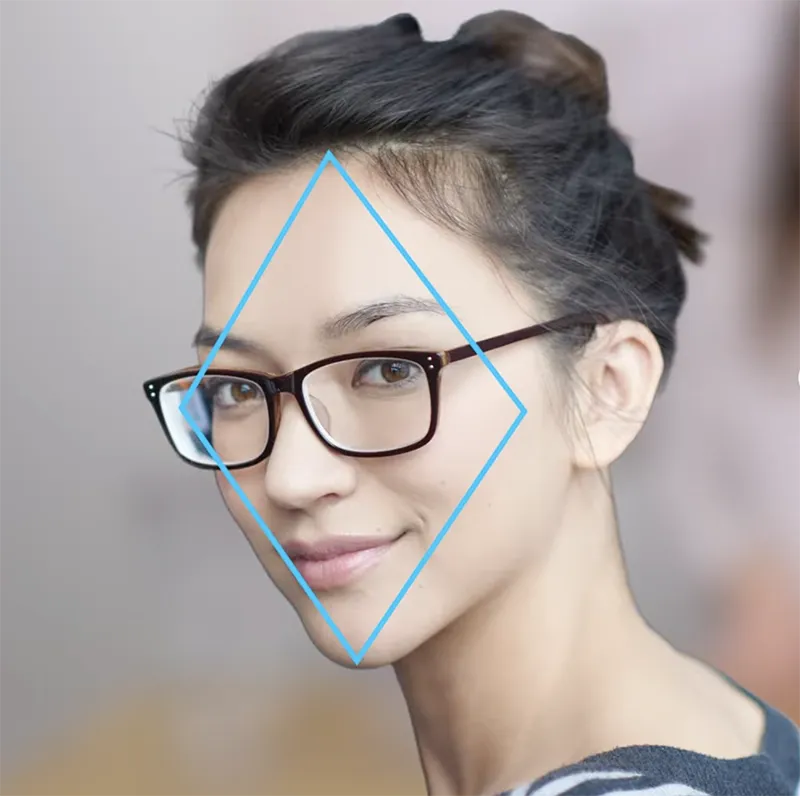 Diamond face shape illustration