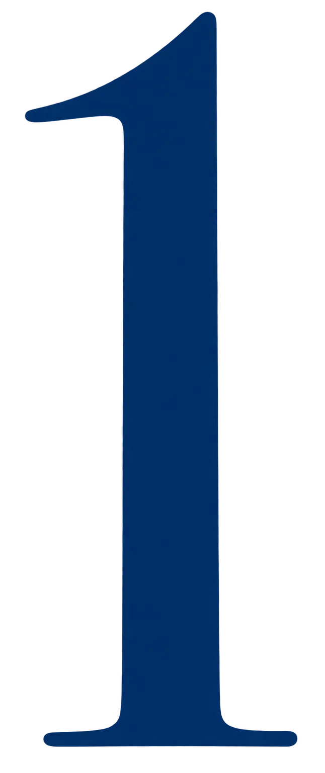Number one navy blue icon