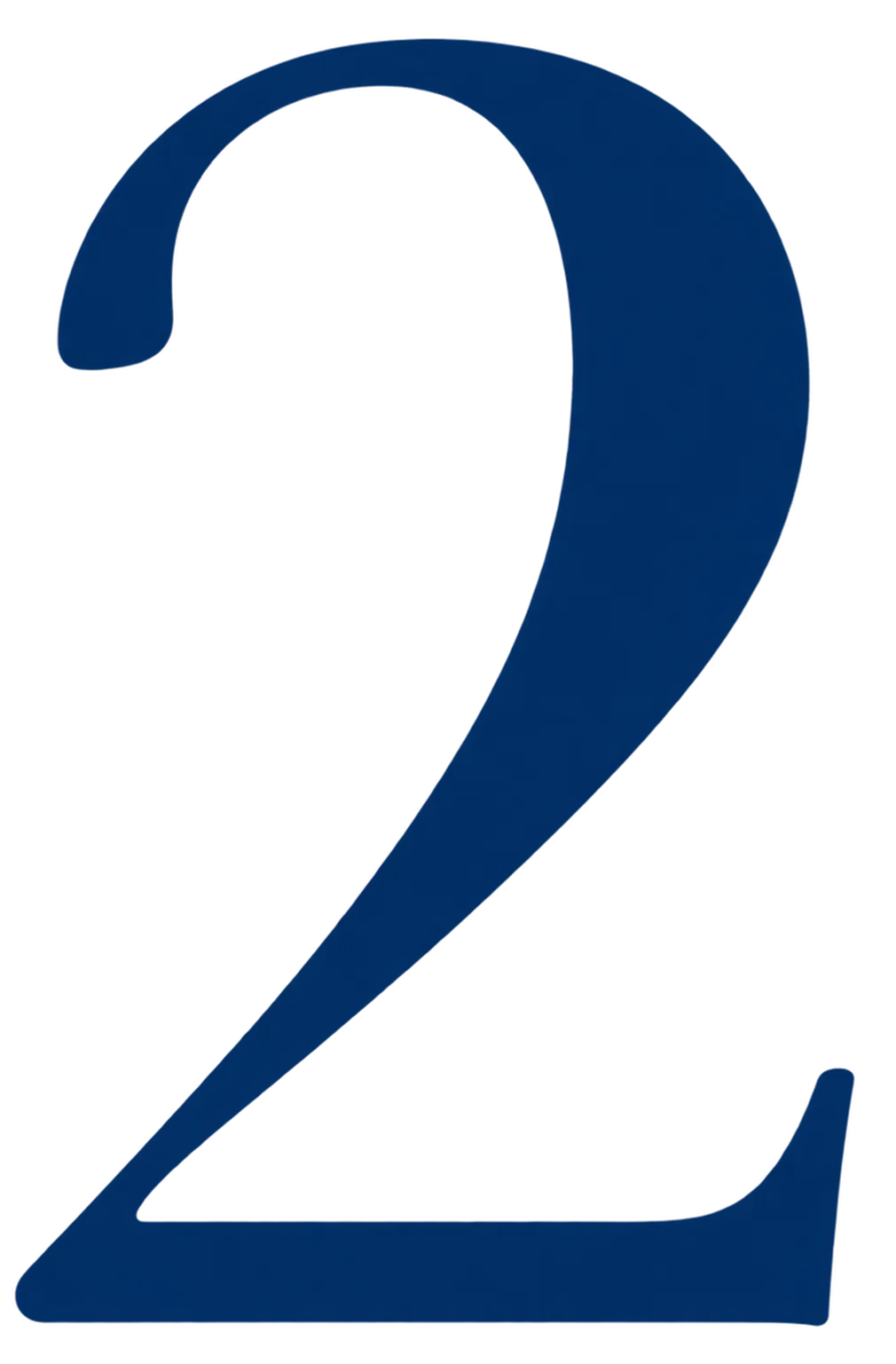 Number two navy blue icon