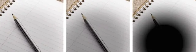 pieces of white paper getting darker