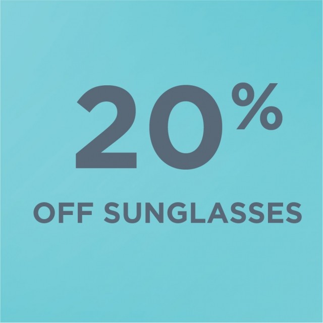 20% off sunglasses