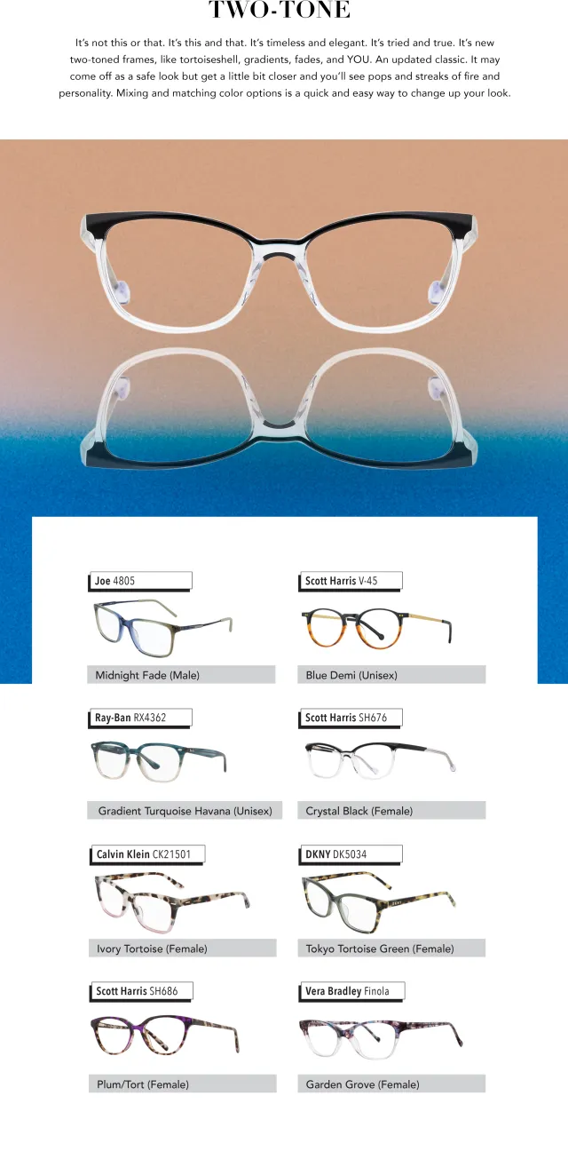 Two-tone frames