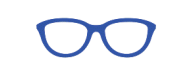 Blue eyeglass icon