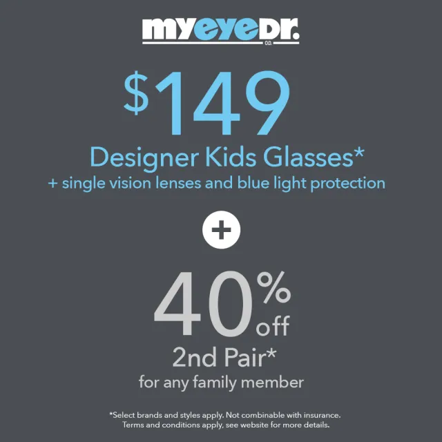 $149 I Kids’ Pair Of Kids Glasses + 40% Off A Second Pair For Any Family Member