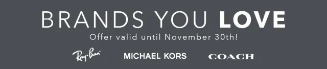 Offer valid on brands you love until November 30th