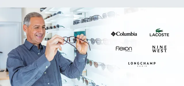 Men shopping for new glasses