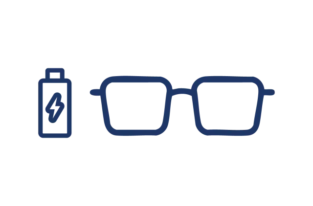 Battery and glasses icon