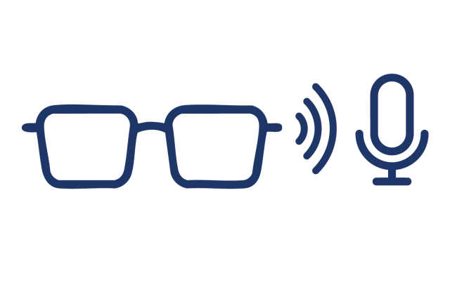 Meta glasses with microphone icon