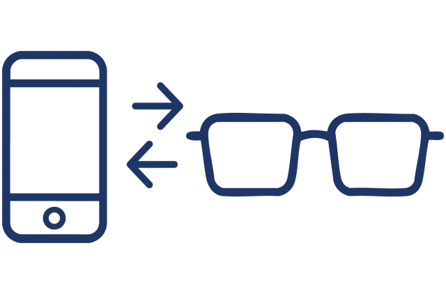 Phone and Meta glasses pairing icon